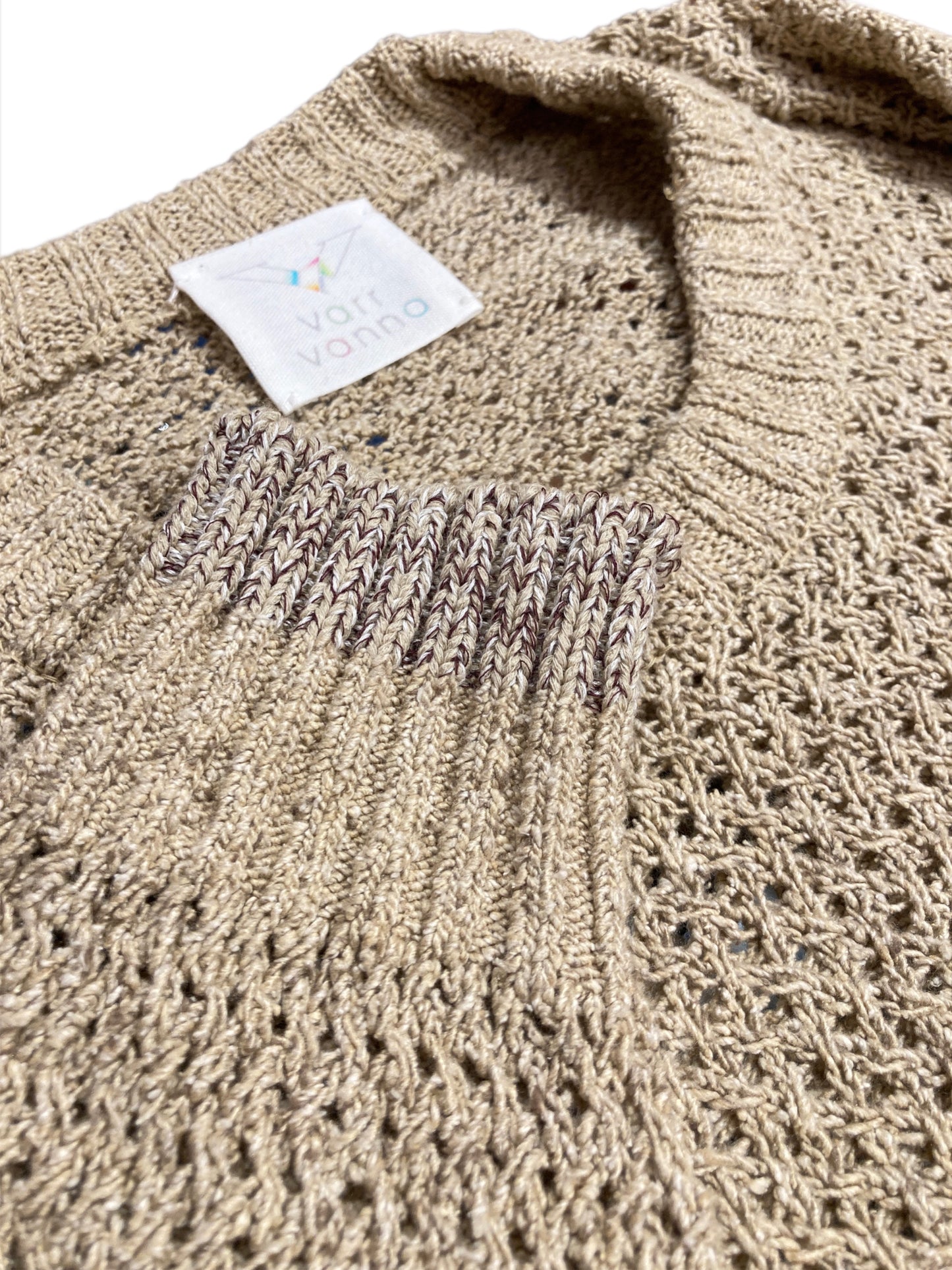 シルク バスケット編みセーター / 杢ライトベージュ