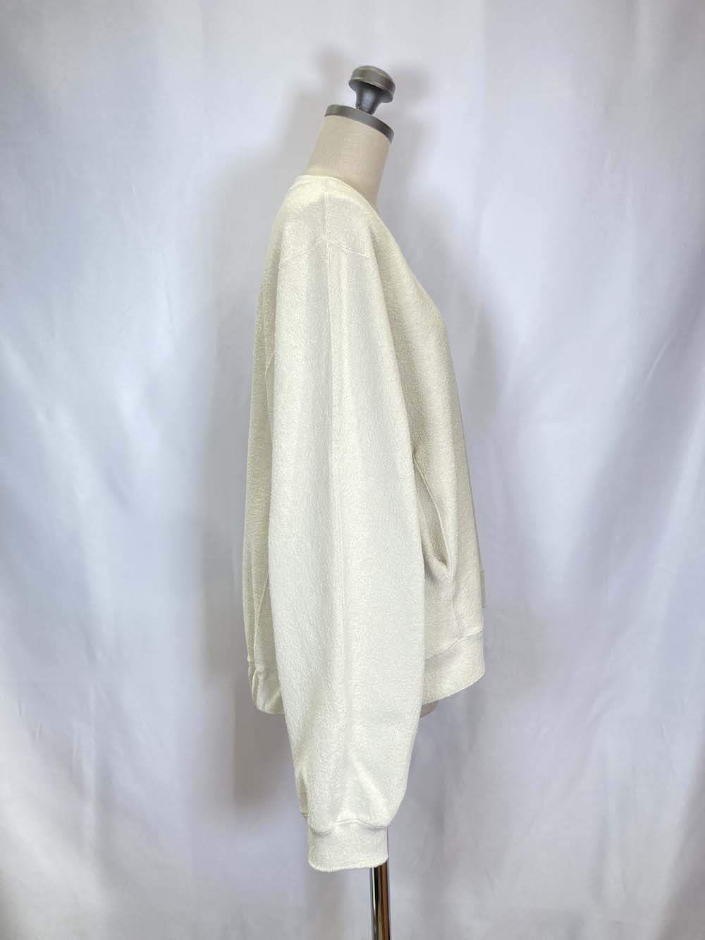 【 UNISEX 】シルク×和紙糸 クルーポケットプルオーバー / オフホワイト