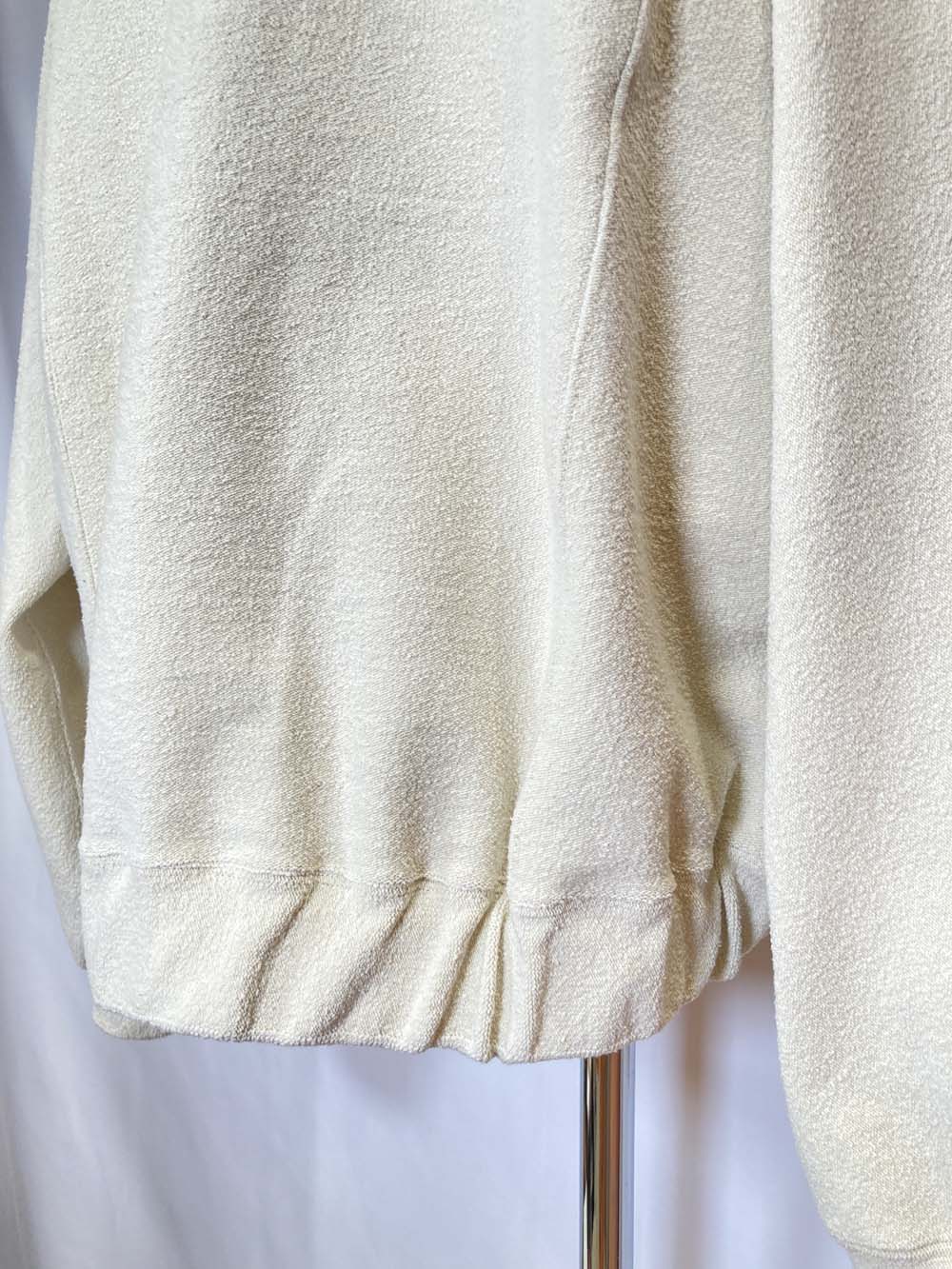 【 UNISEX 】シルク×和紙糸 クルーポケットプルオーバー / オフホワイト
