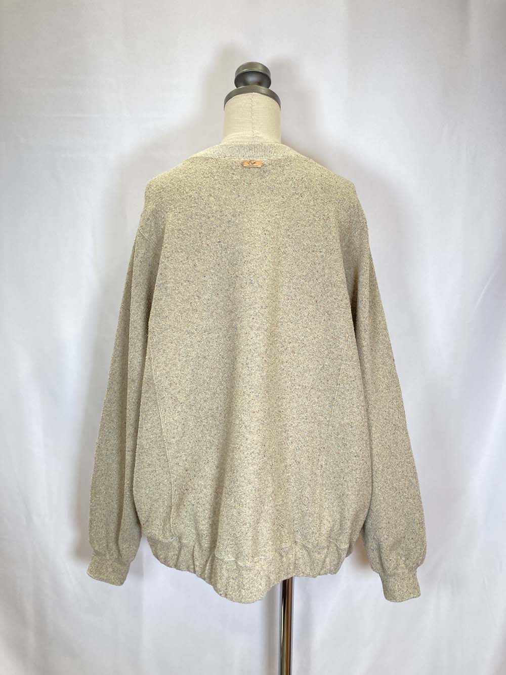 【 UNISEX 】シルク×和紙糸 クルーポケットプルオーバー / 杢ベージュ