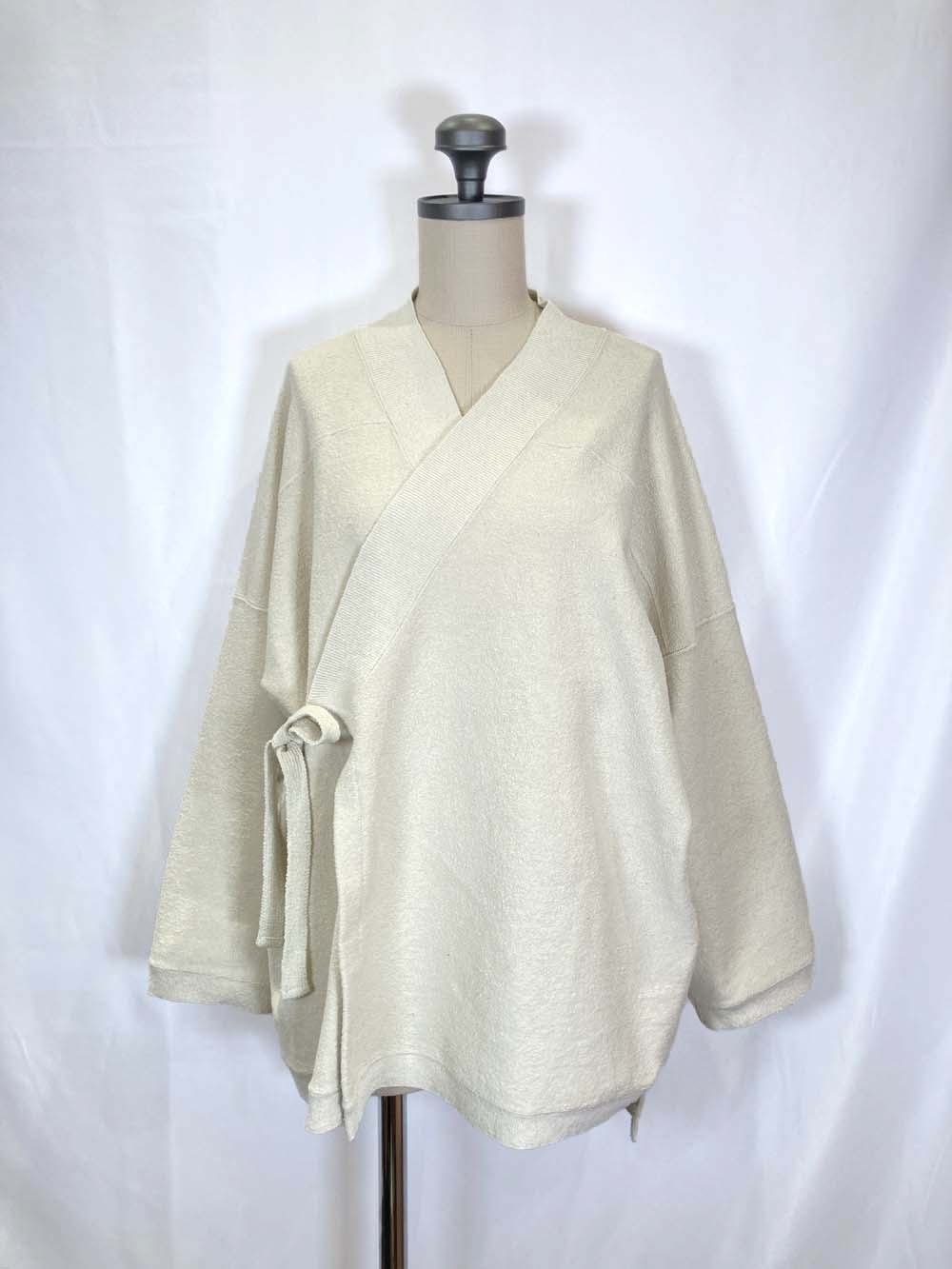 【 UNISEX 】シルク×和紙糸 作務衣上着 / オフホワイト