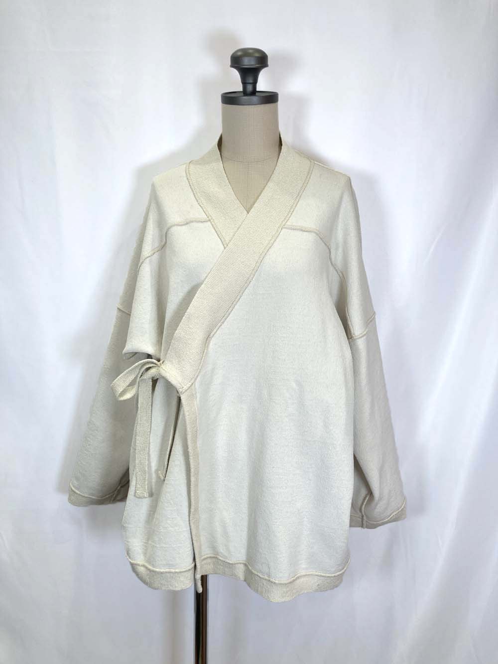 【 UNISEX 】シルク×和紙糸 作務衣上着 / オフホワイト