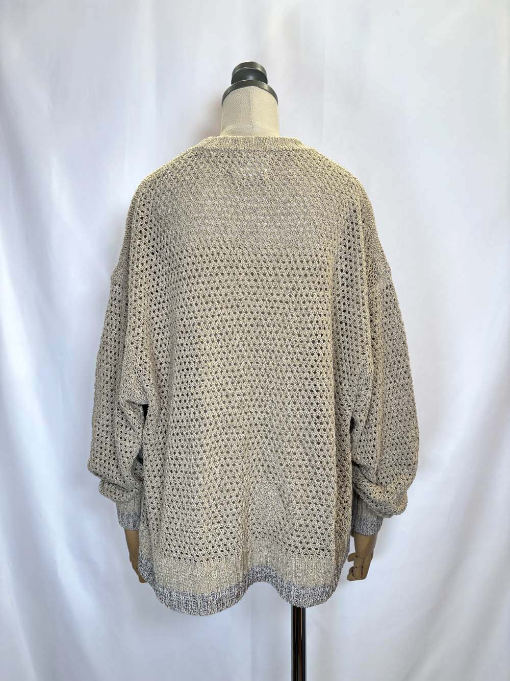 シルク バスケット編みセーター / 杢ライトベージュ