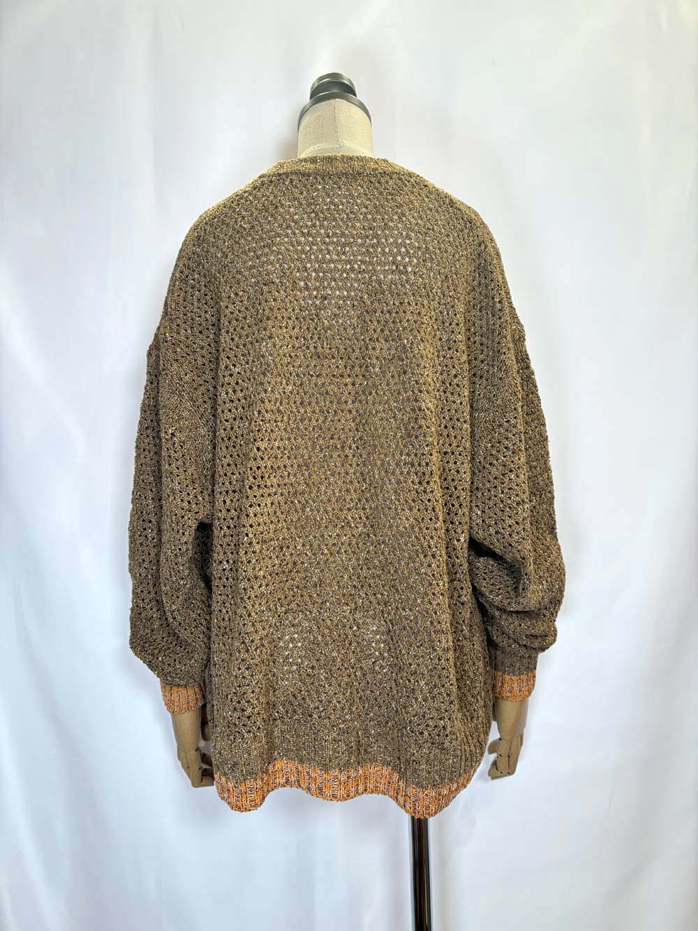 シルク バスケット編みセーター / 杢キャメルブラウン