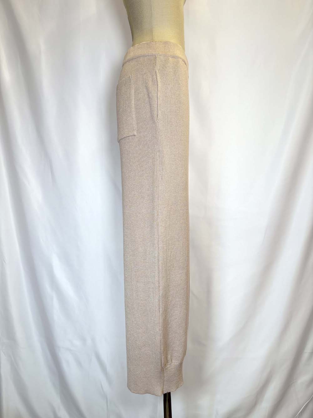 リネンシルク ニットバレルパンツ / パウダーベージュ