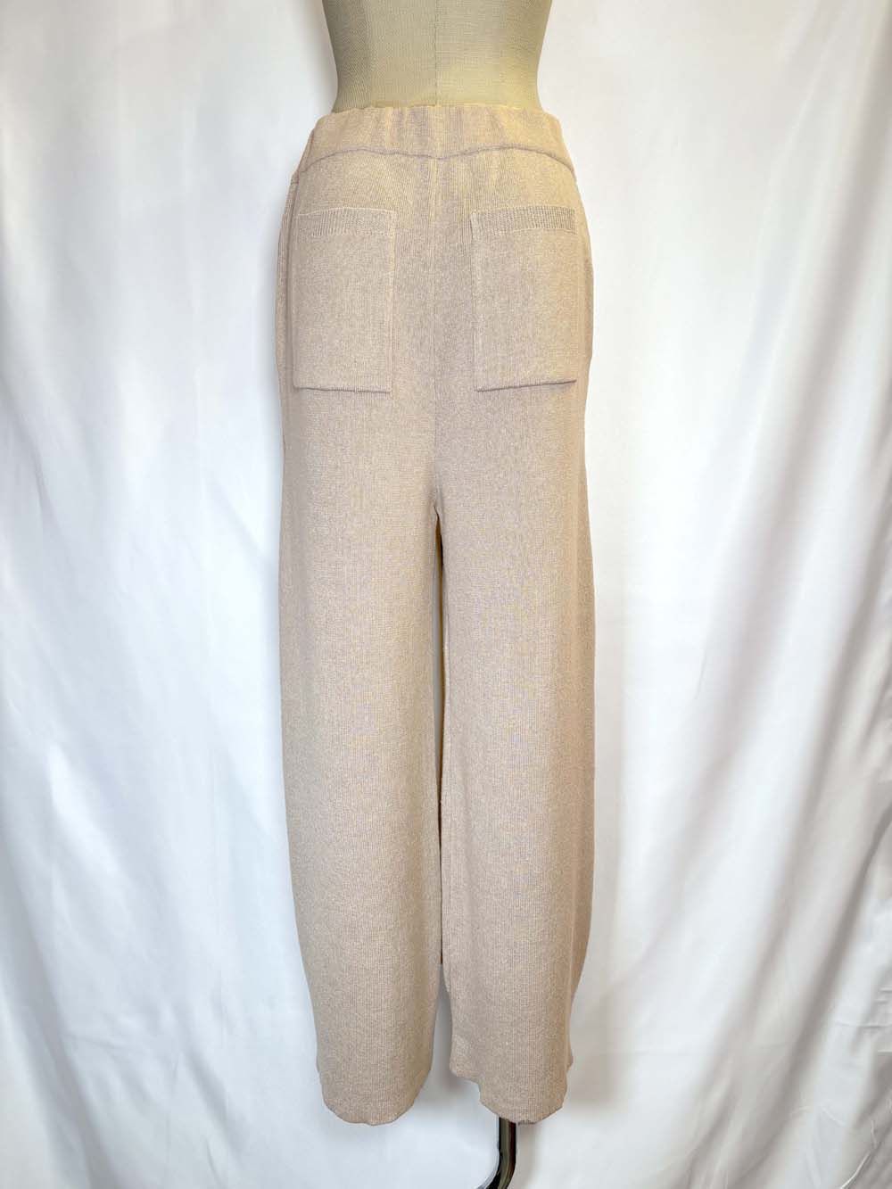 リネンシルク ニットバレルパンツ / パウダーベージュ