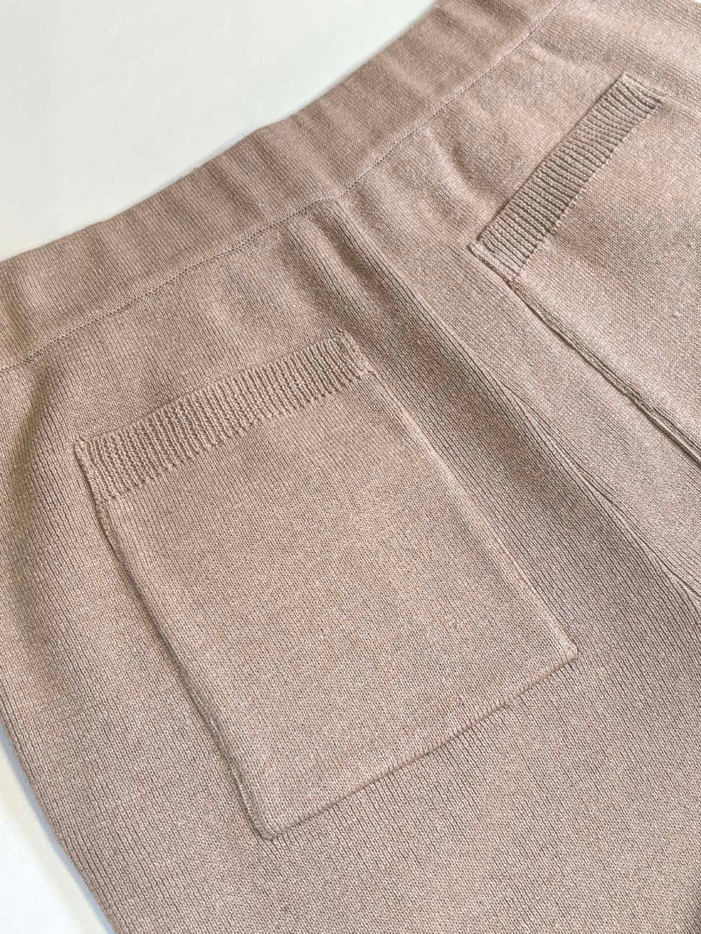 リネンシルク ニットバレルパンツ / パウダーベージュ