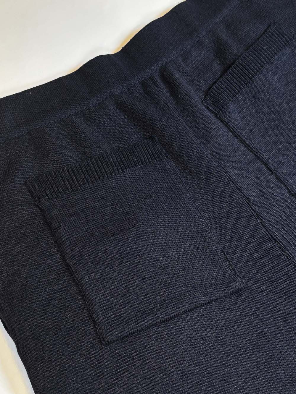 リネンシルク ニットバレルパンツ / 杢インディゴ