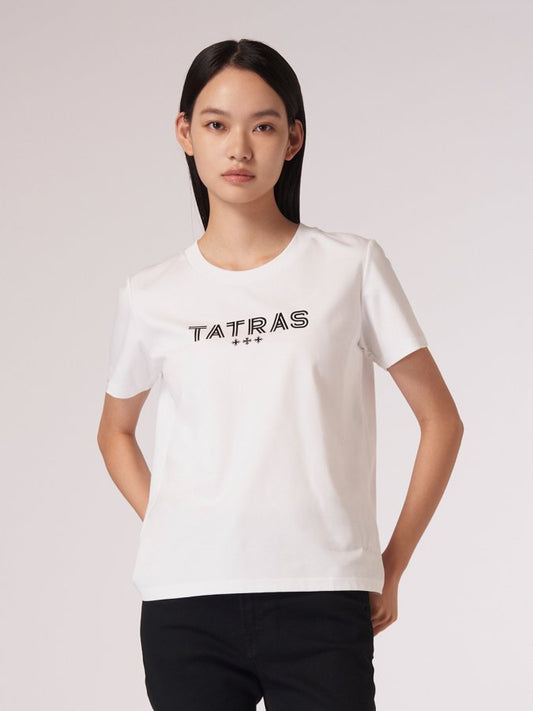 【 TATRAS 】クルーロゴTシャツ (GIUDITTA ジュディッタ) / WHITE