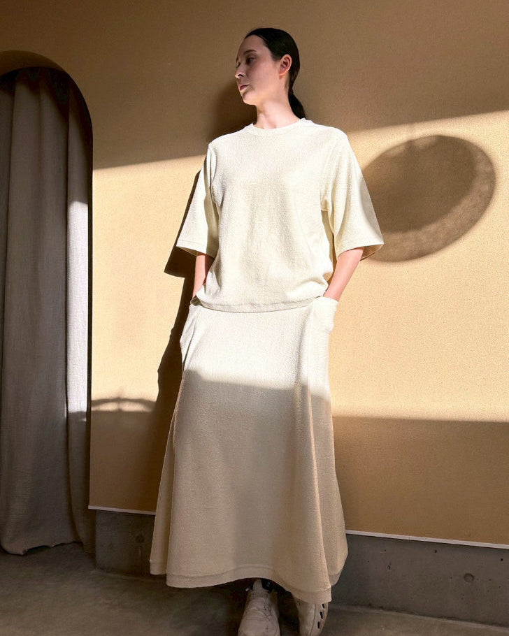 【 UNISEX 】シルク×和紙糸  6分袖丈プルオーバー