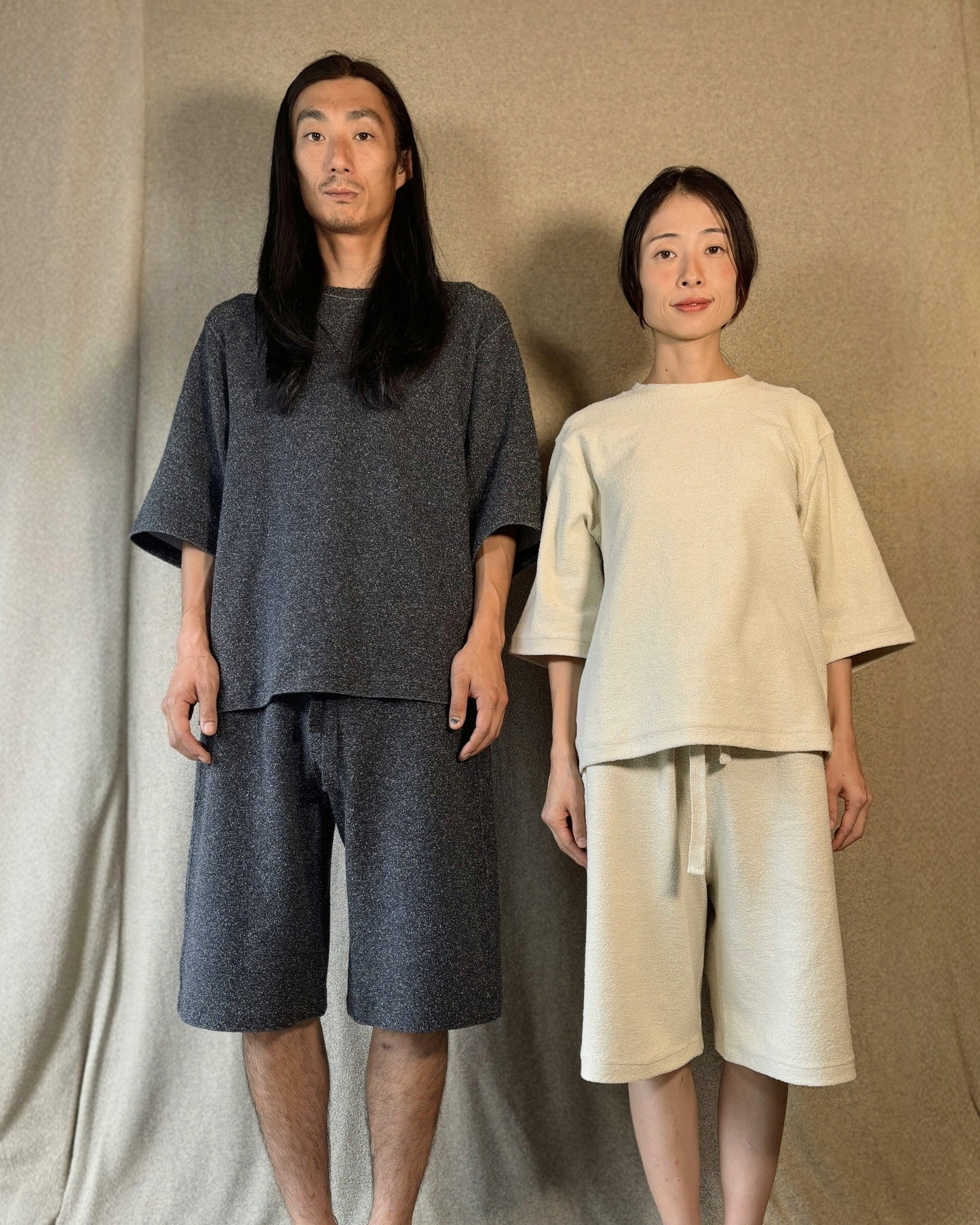【 UNISEX 】シルク×和紙糸  6分袖丈プルオーバー