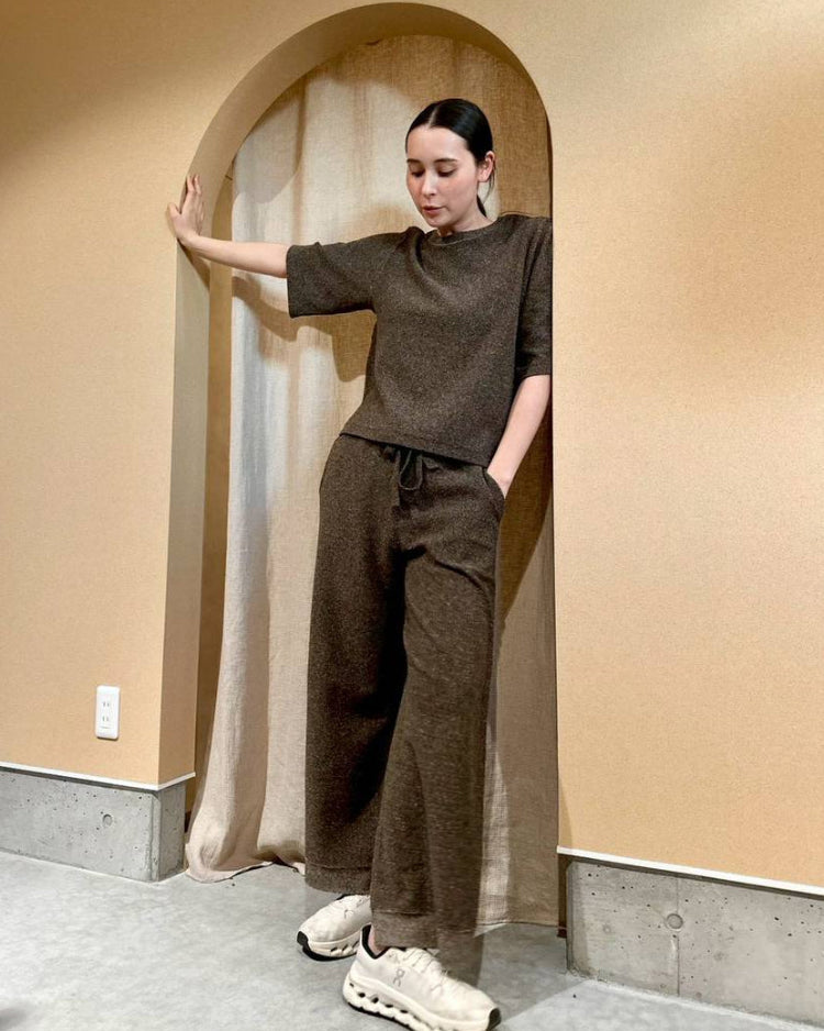 【 UNISEX 】シルク×和紙糸  6分袖丈プルオーバー