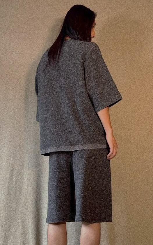 【 UNISEX 】シルク×和紙糸  ひざ下丈ハーフパンツ