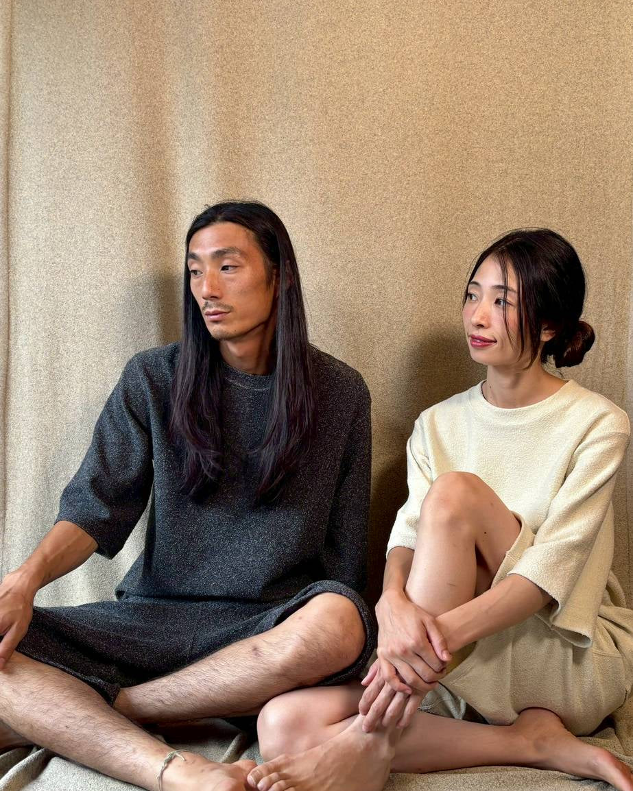 【 UNISEX 】シルク×和紙糸  6分袖丈プルオーバー
