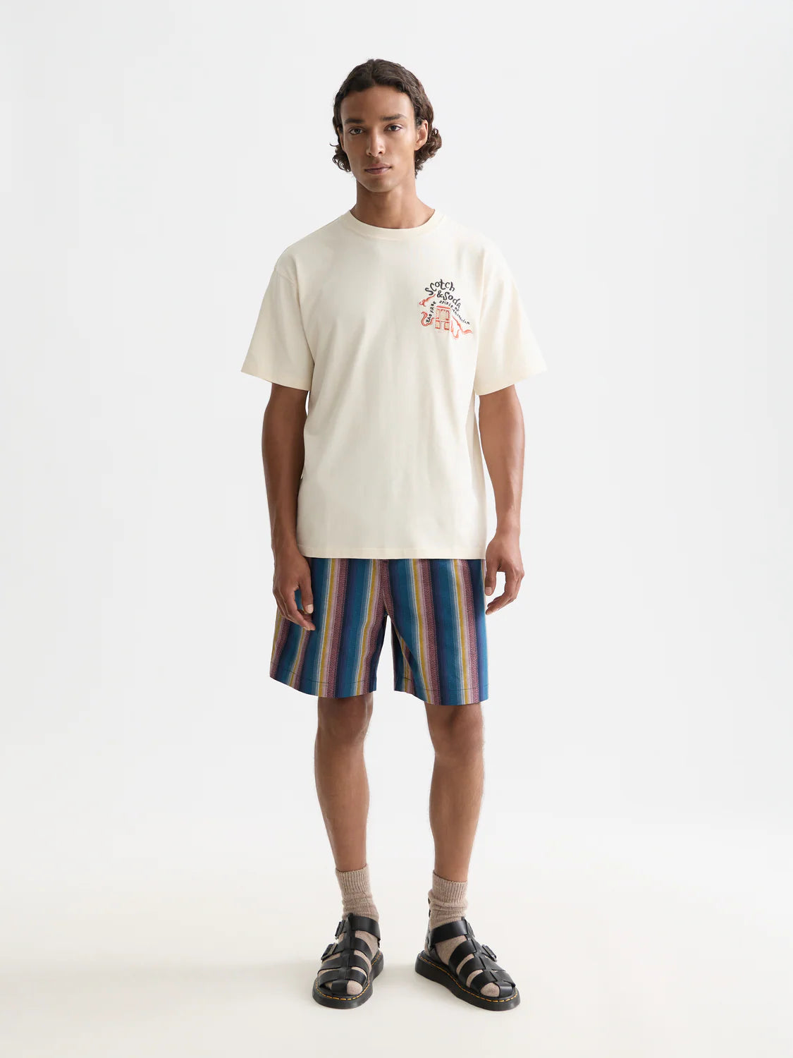 【 SCOTCH＆SODA 】40周年記念刺繍Tシャツ / オフホワイト