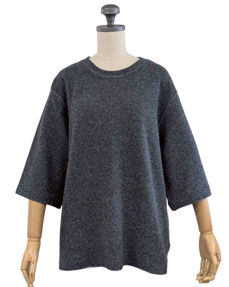 【 UNISEX 】シルク×和紙糸  6分袖丈プルオーバー