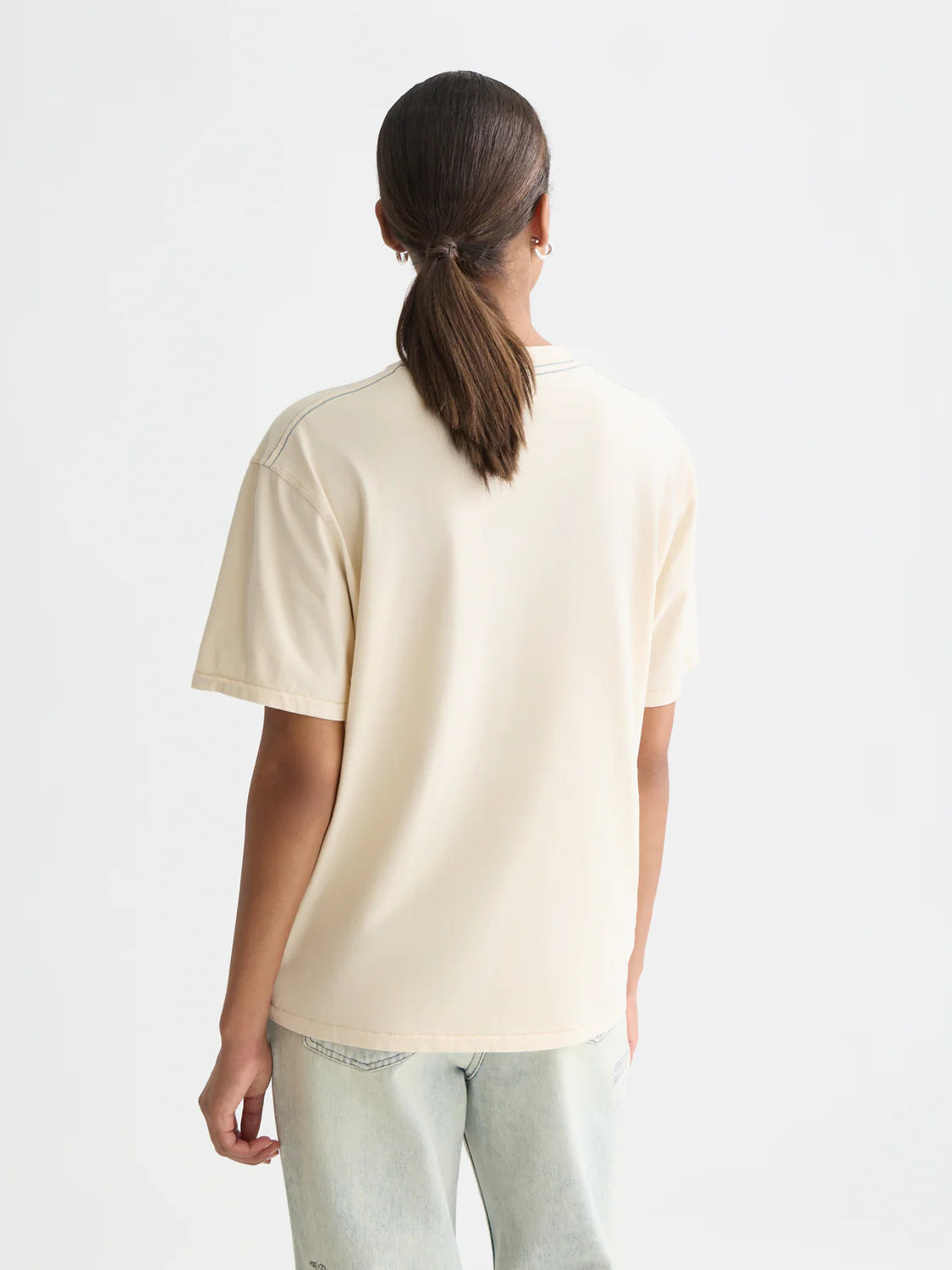 【 SCOTCH＆SODA 】バスキアコラボプリント刺繍Tシャツ / オフホワイト