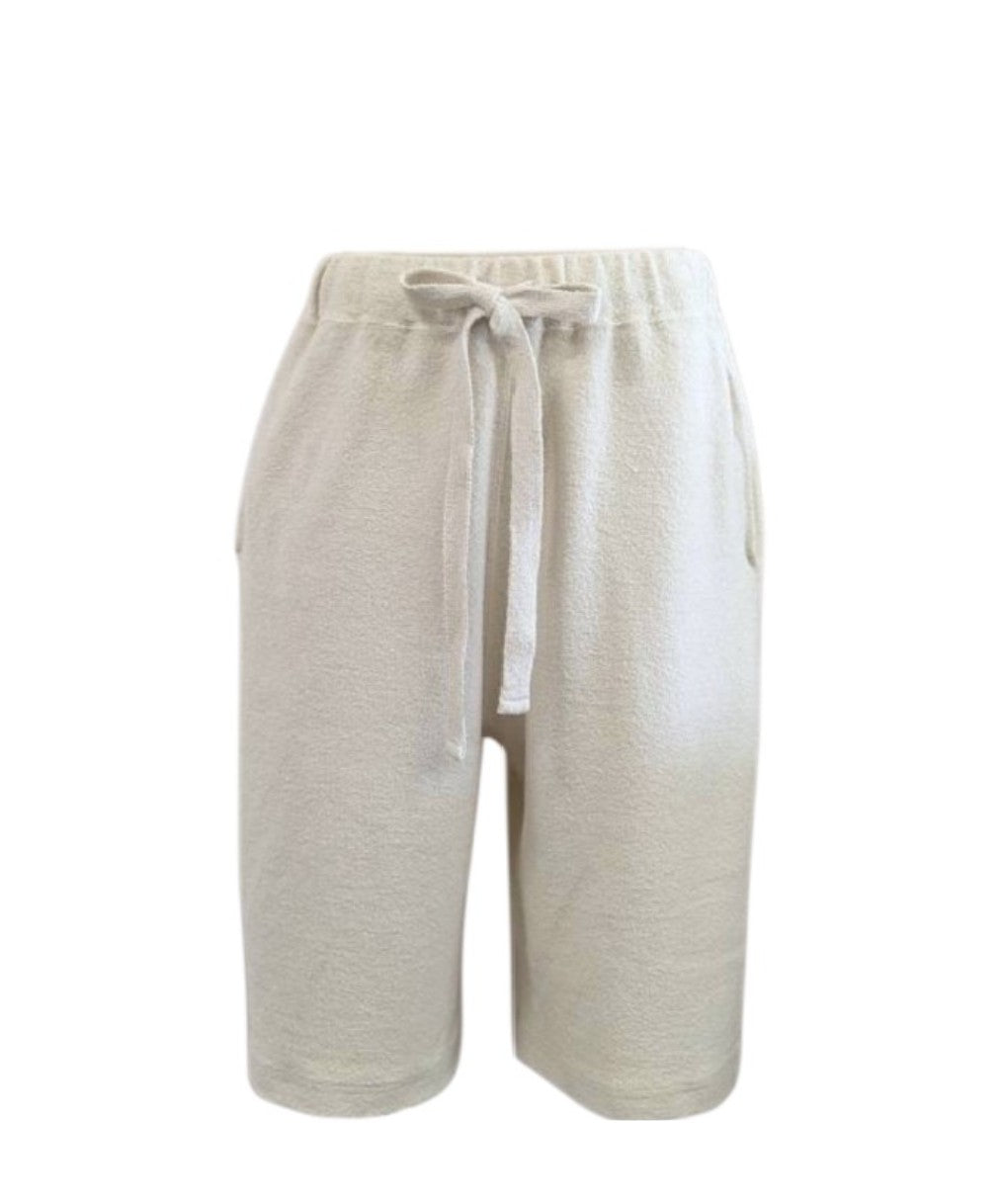 【 UNISEX 】シルク×和紙糸  ひざ下丈ハーフパンツ